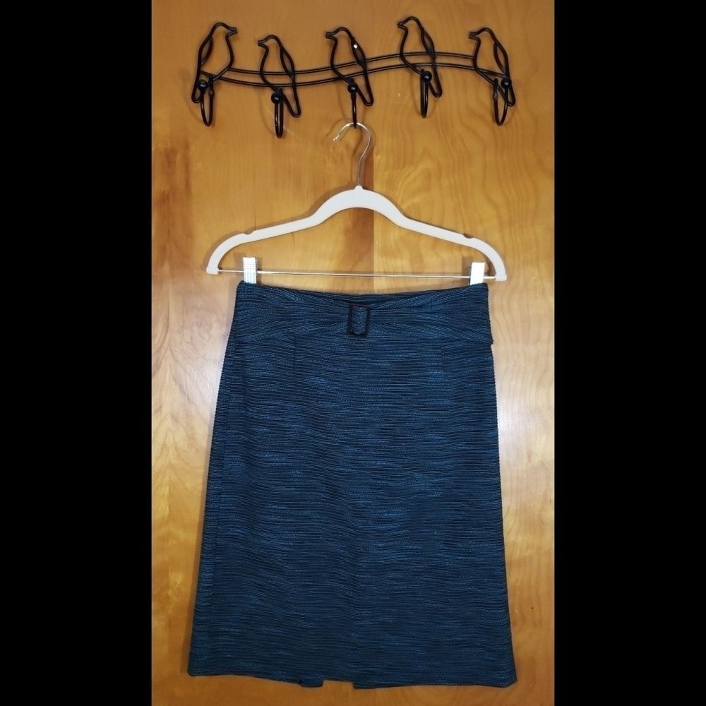 Antonio Melani Teal Tweed Buckle Pencil Sk…